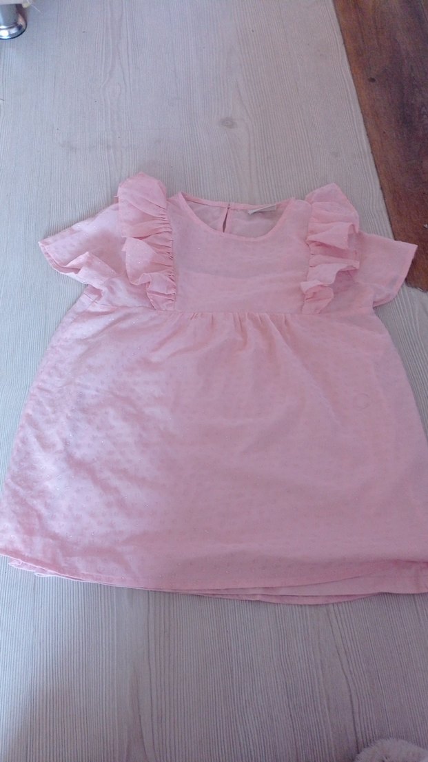 Pembe Fırfırlı çocuk elbise - Görsel 2