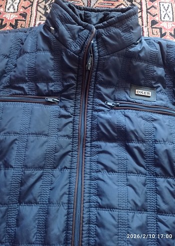 Erkek Lacivert Fermuarlı Streetwear Mont Xl beden - Görsel 2