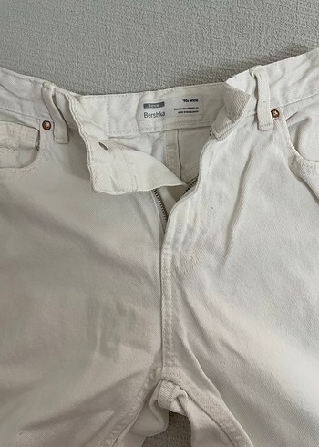 32 Beden Beyaz Kadın Keten Pantolon Midi Boy