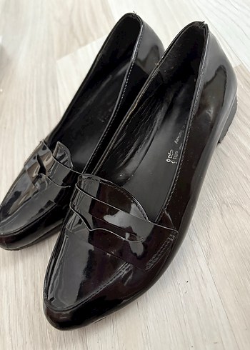 Diğer Siyah Rugan Kadın Topuklu Loafer