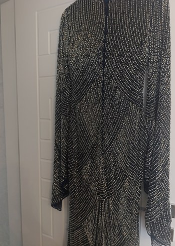 Altın İşlemeli Uzun Kollu Siyah Tuxedo Ceket - Görsel 9