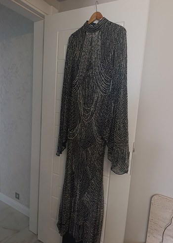 Altın İşlemeli Uzun Kollu Siyah Tuxedo Ceket - Görsel 11