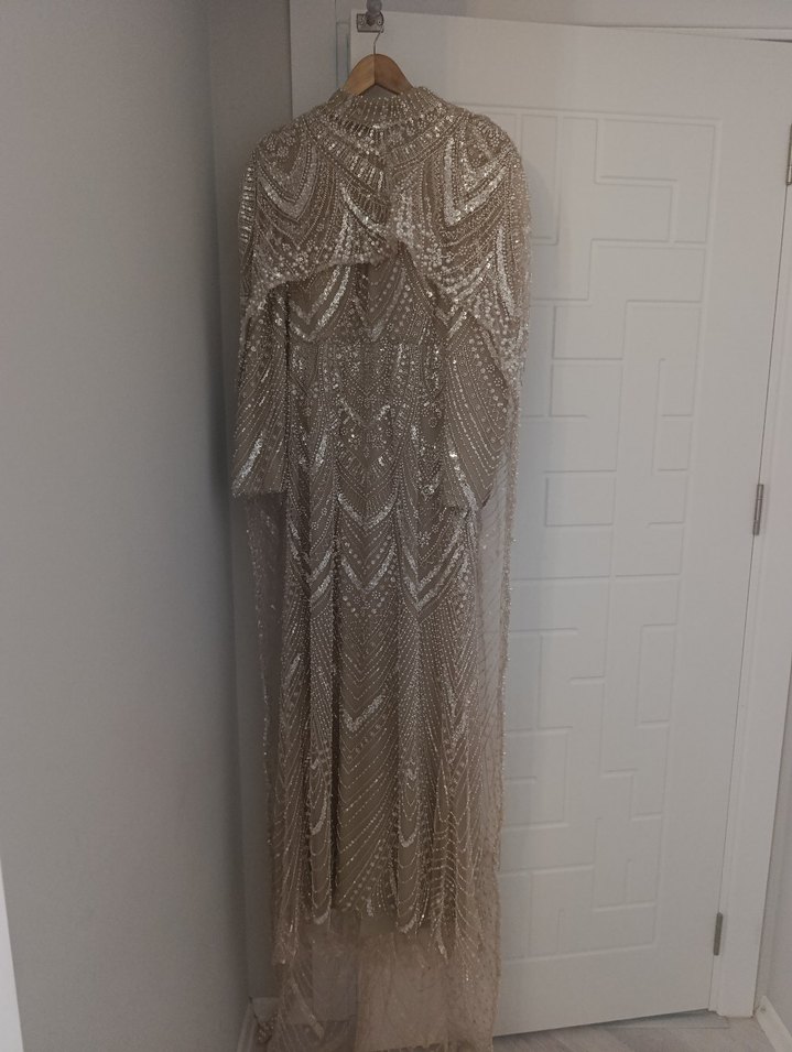 Altın İşlemeli Uzun Kollu Siyah Tuxedo Ceket - Görsel 5