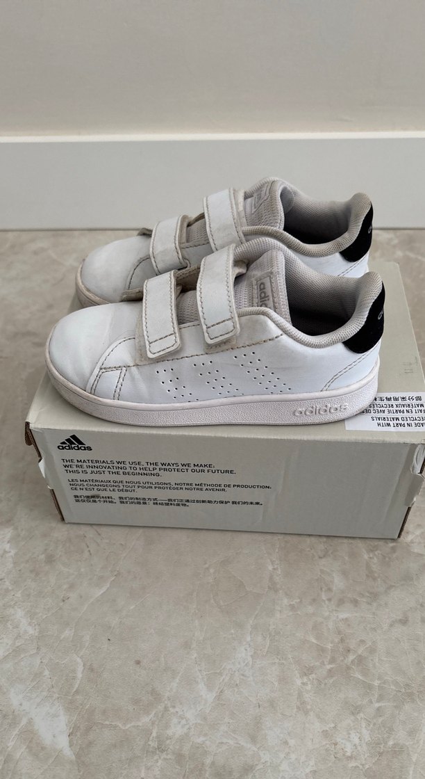 Beyaz  Çocuk Spor Ayakkabı - Cırt Cırtlı - Görsel 2