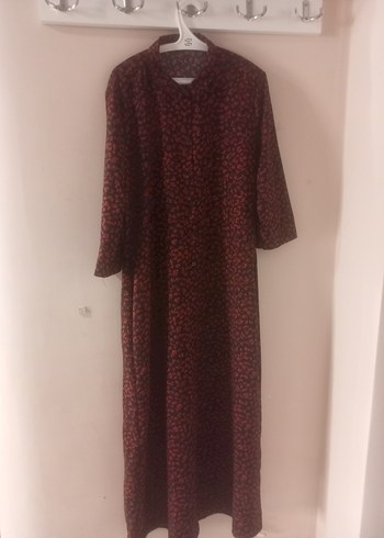 Bordo Uzun Kollu Salaş Elbise - Görsel 12