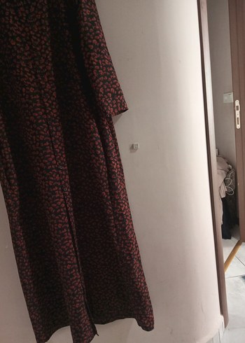 Bordo Uzun Kollu Salaş Elbise - Görsel 7