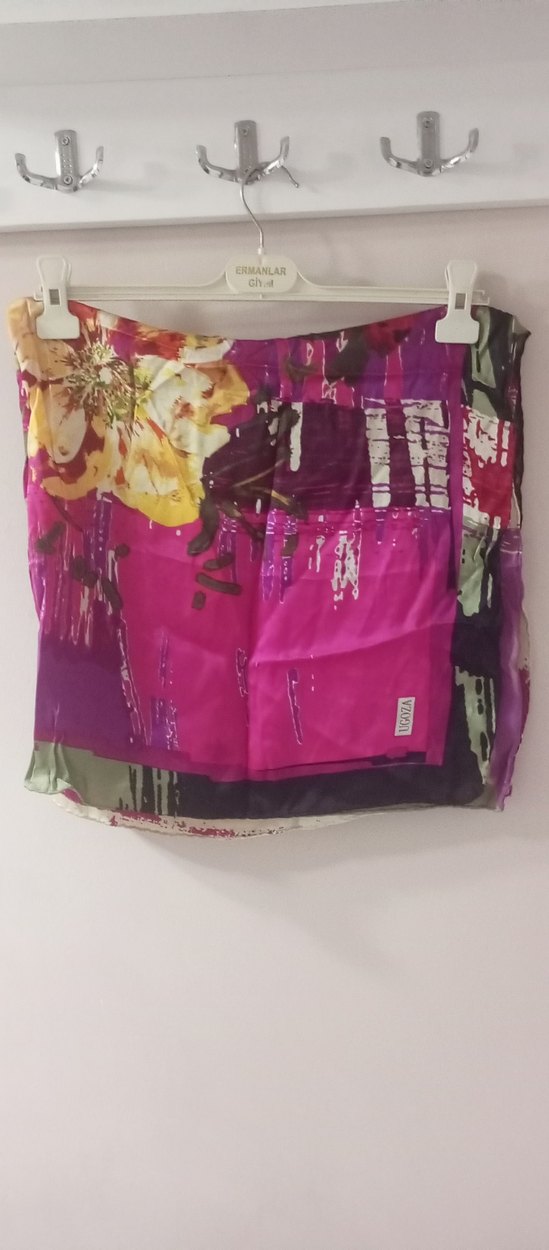 uguza ipek Desenli Kadın esarp - Görsel 5