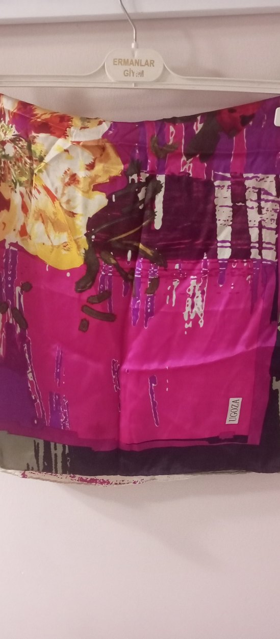 uguza ipek Desenli Kadın esarp - Görsel 4