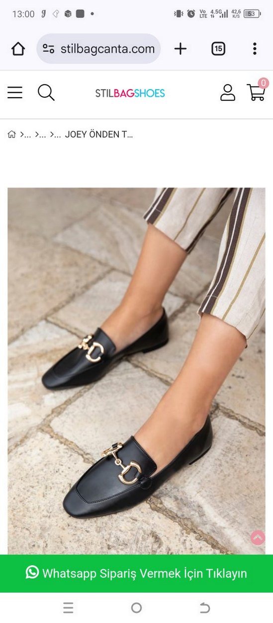 Tokalı Siyah Kadın Babet - Görsel 2