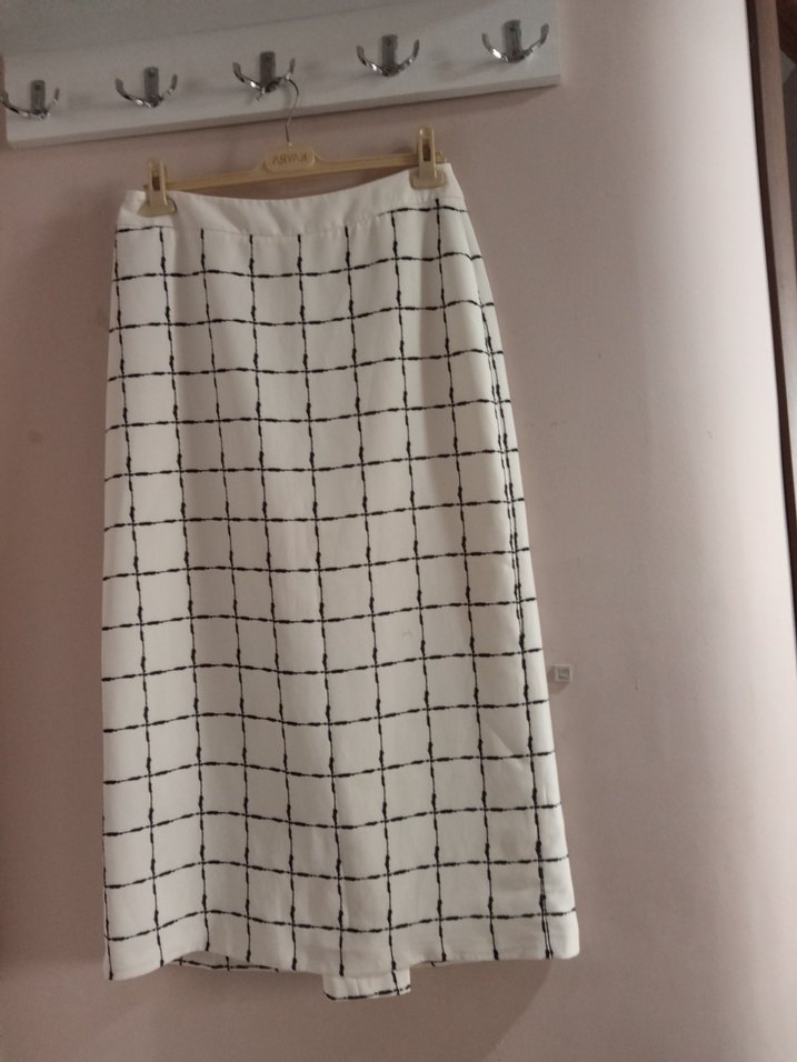 kare Ekoseli Midi KrepEtek - Görsel 5