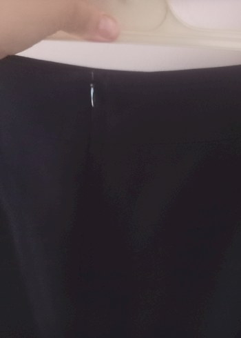 Siyah Pilili Uzun KadınKrep  Etek - Görsel 4