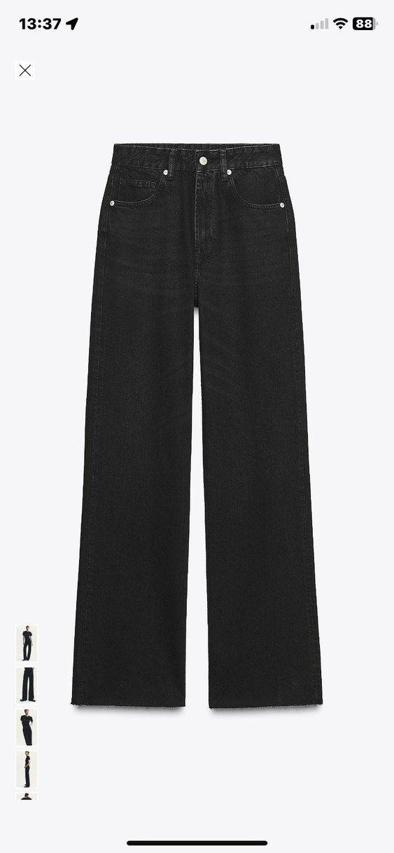 Geniş paça yüksek bel jean siyah kot - Görsel 2