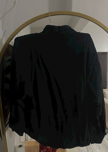 Siyah Kadın Keten Gömlek - Görsel 2