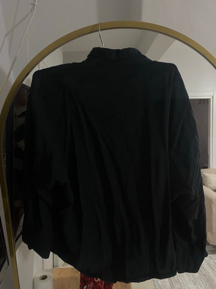 Siyah Kadın Keten Gömlek - Görsel 2