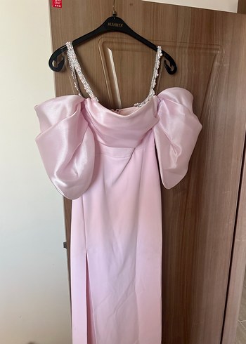 Alfabeta Pembe Straplez Uzun Elbise - Görsel 2