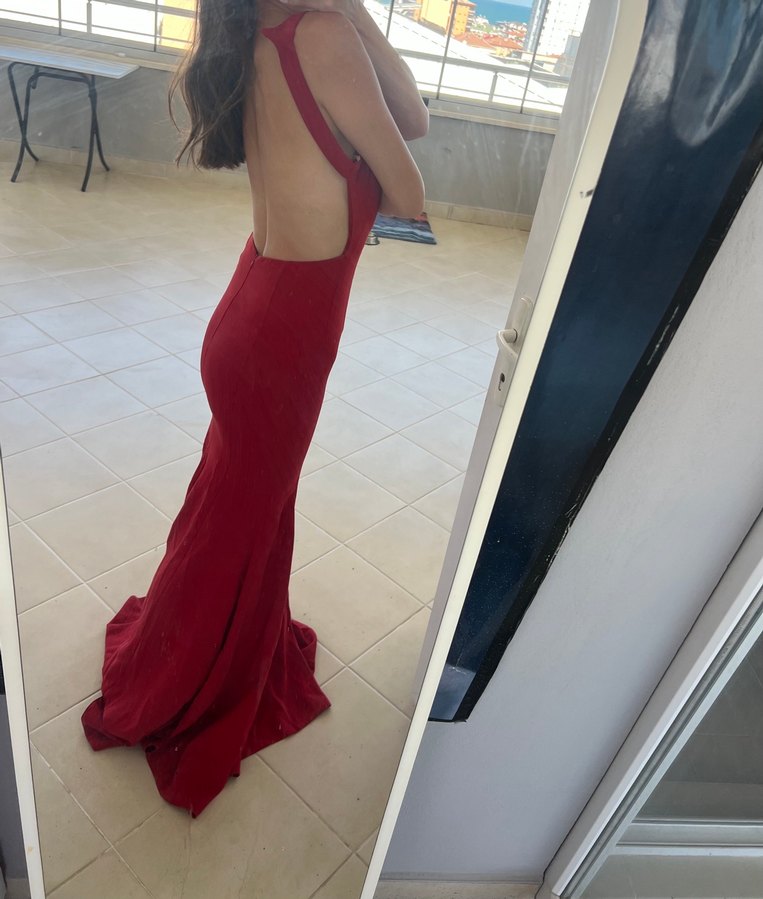 Pierre Cardin Koyu Kırmızı elbise - Görsel 2