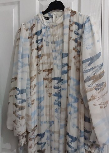 Kadın Bej Bohem Piliseli Uzun Elbise - Görsel 2