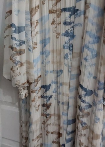 Kadın Bej Bohem Piliseli Uzun Elbise - Görsel 3