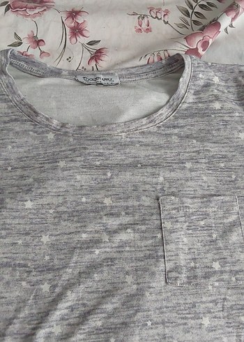 Gri Keten Salaş Hamile Tişörtü - Görsel 2