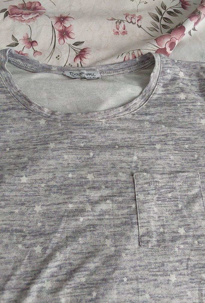 Gri Keten Salaş Hamile Tişörtü - Görsel 2