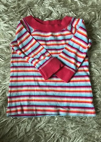 Çizgili ve Renkli Uzun Kollu Kız Tişört Paketi - Görsel 2