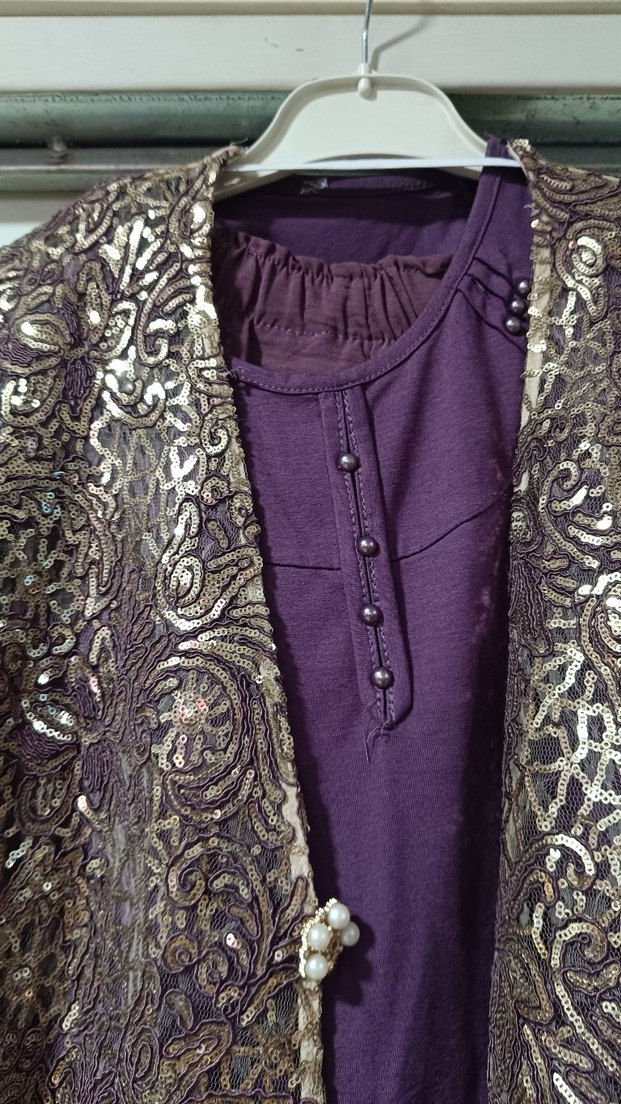 Parlak Desenli Uzun Bohem Kadın Ceket - Görsel 5