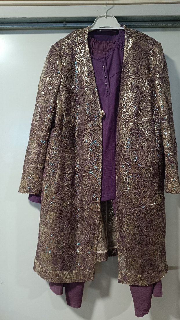 Parlak Desenli Uzun Bohem Kadın Ceket - Görsel 2