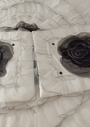 İşlemeli Beyaz Yatak Örtüsü - Görsel 11