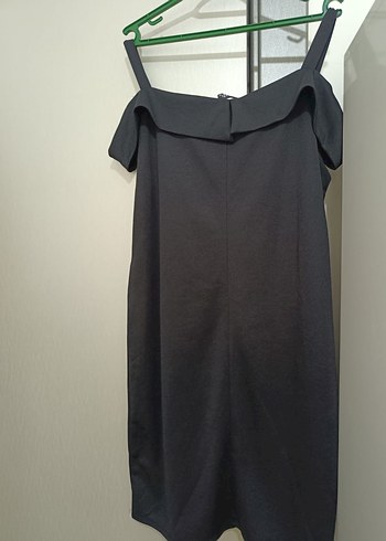 Drapeli Siyah Midi Ofis Elbisesi - Görsel 6