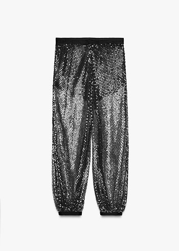 xs Beden siyah Renk PULLU BALON PAÇA PANTOLON ZW COLLECTION