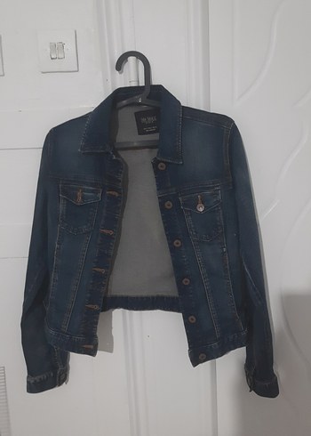 Zara Zara Düğmeli Koyu Mavi Kadın Denim Ceket