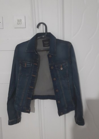 Zara Düğmeli Koyu Mavi Kadın Denim Ceket