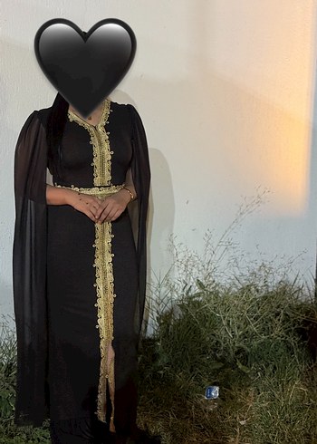Drapeli Siyah V Yakalı Uzun Kadın Elbise
