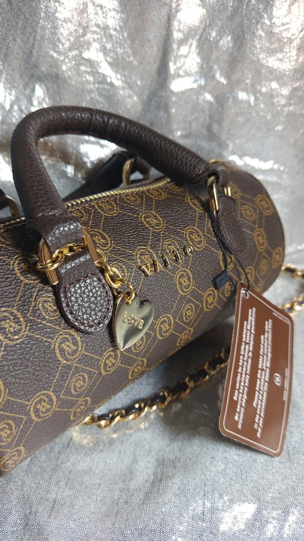 Zincir Detaylı Klasik Kahverengi Deri Çanta - Görsel 2