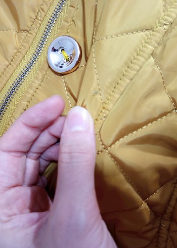 Sarı Kadın Kürklü Midi Kışlık Mont - Görsel 3