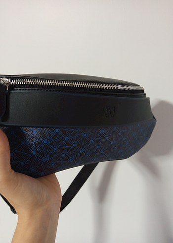 Network Kemer Detaylı Mavi Unısex Bel Çanta - Görsel 3
