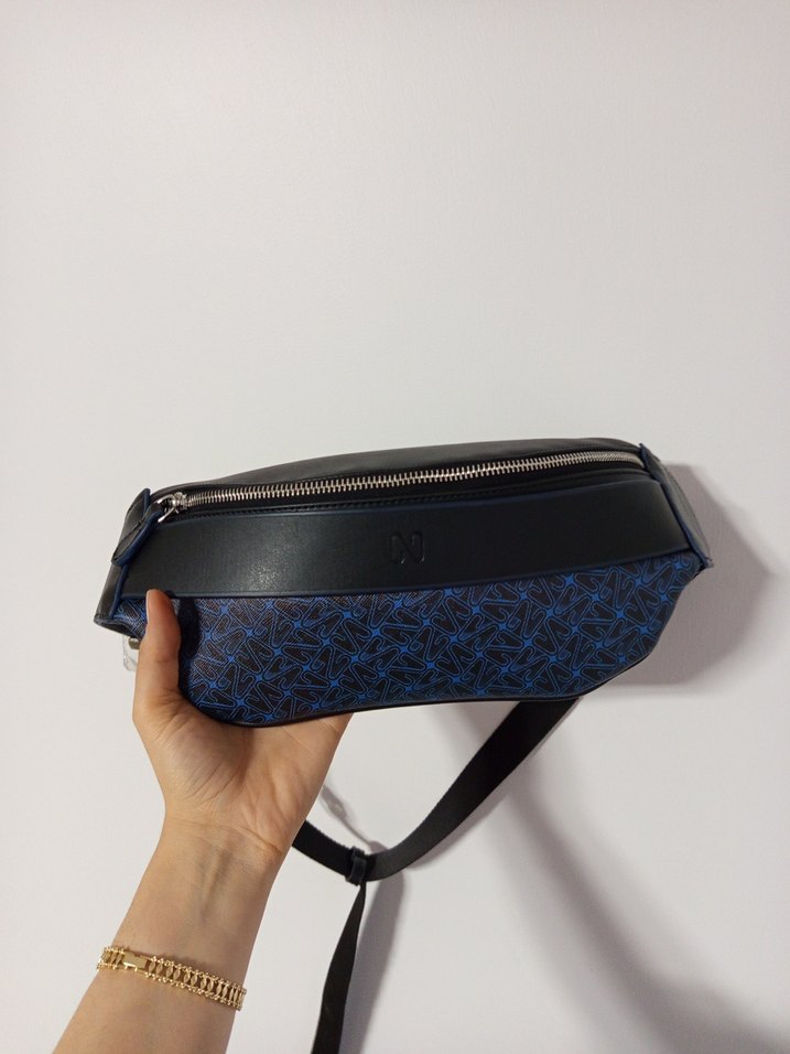 Network Kemer Detaylı Mavi Unısex Bel Çanta - Görsel 2