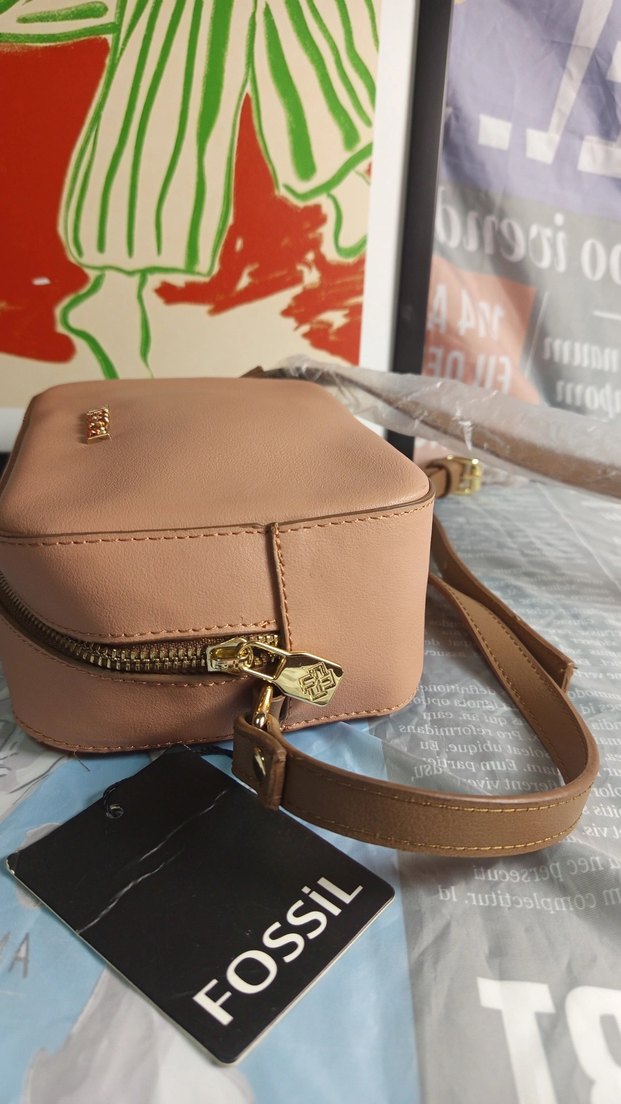 Bej Deri Kadın Omuz Çantası - Fossil - Görsel 3