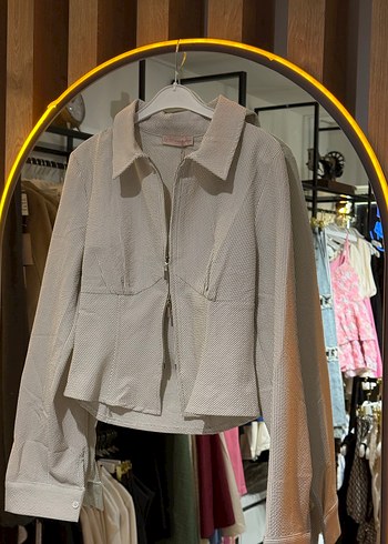 m Beden Bej Regular Fit Midi Kadın bluz