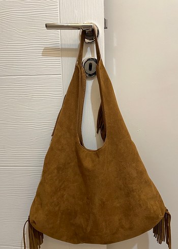 Püsküllü Kadın Süet Çanta - Görsel 2