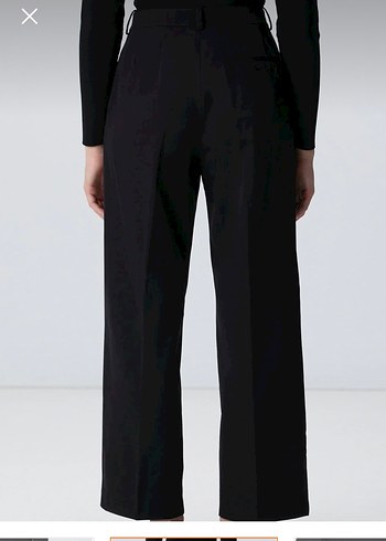 Siyah Midi Kumaş Kadın Pantolon - Görsel 3