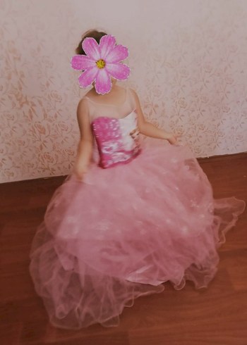 Kız Çocuk Pembe Elsalı Elbise - Görsel 3