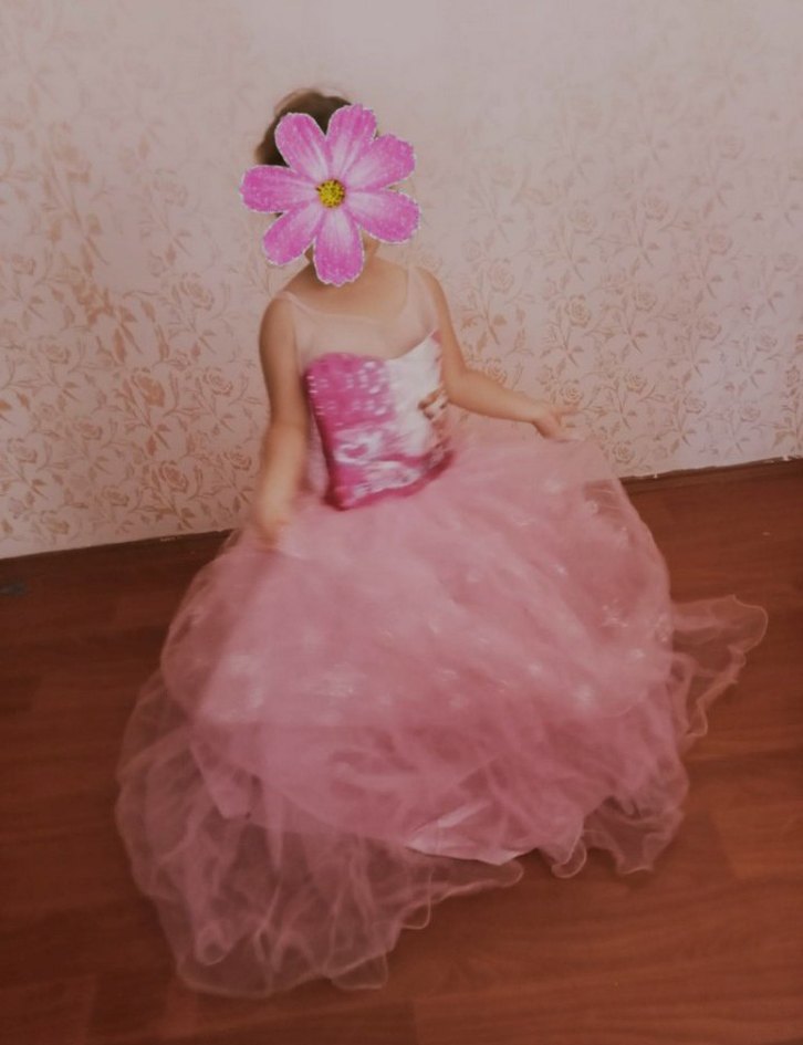 Kız Çocuk Pembe Elsalı Elbise - Görsel 3