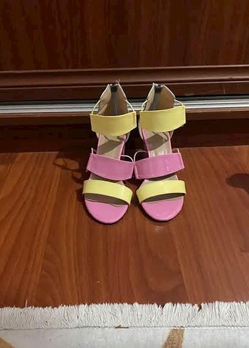 Pastel Renk Blok Topuklu Kadın Ayakkabı - Görsel 2