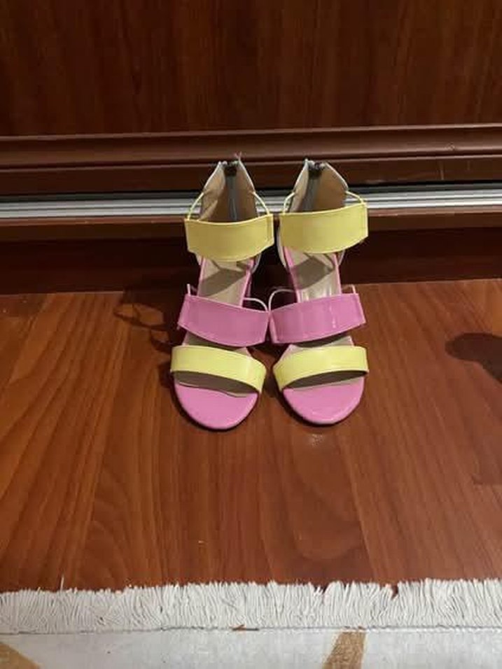 Pastel Renk Blok Topuklu Kadın Ayakkabı - Görsel 2