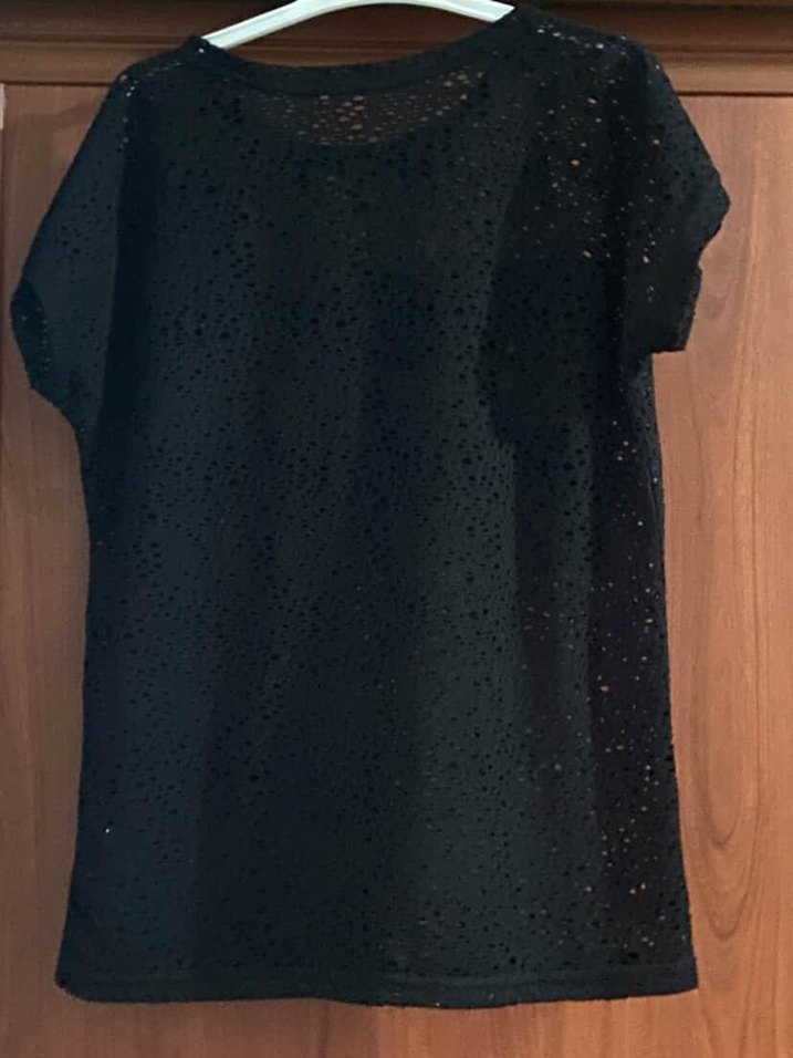 Kırmızı Baskılı Siyah Tişört - Görsel 2