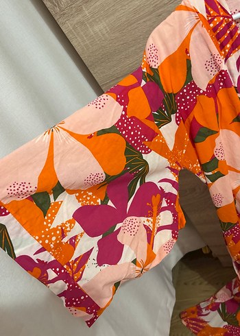 s Beden Renkli Desenli Uzun Bohem Kadın Kimono