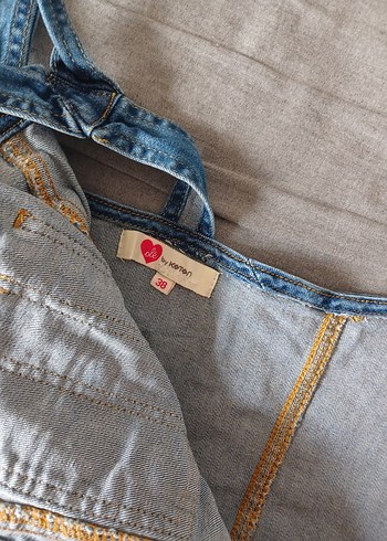 Mavi Denim Askılı Tulum - Görsel 3