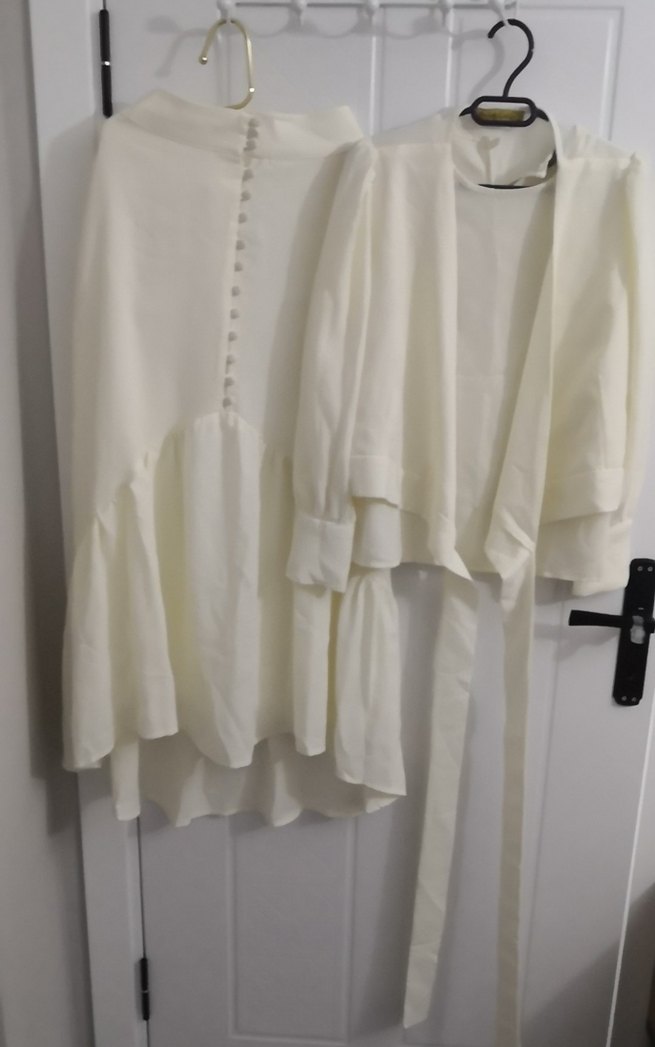 Düğmeli Beyaz nikah elbisesi SELVİ çetin marka - Görsel 2