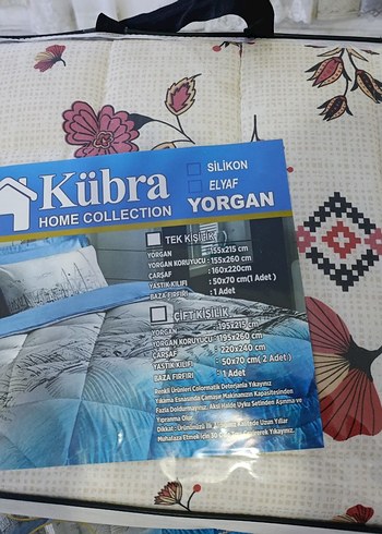 Beden mavi Renk Kübra Home Collection çift Kişilik Yorgan